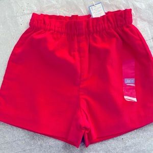 Jacadi Paris NWT corduroy crimson girl cotton lined shorts elastic waist shorts